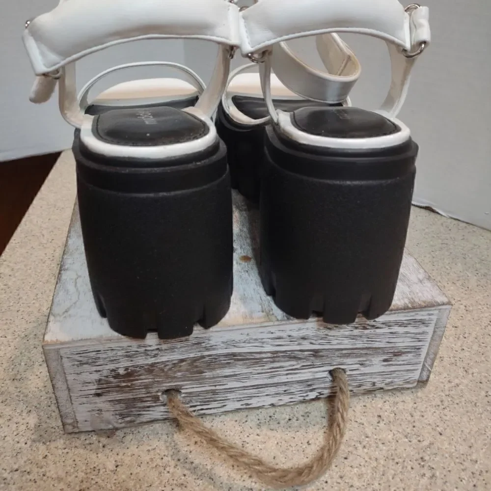 Madden Chunky White Platform Sandals